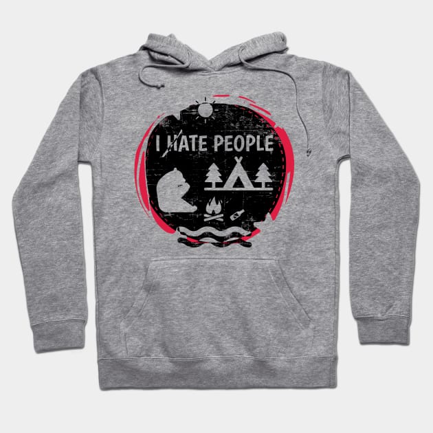 Camping Hiking I Hate People I Ate People Funny Bear T shirt Hoodie by sheepmerch